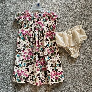 Baby GAP Corduroy Floral Kids Dress with Bloomers - Tan,Pink, Green, Brown, Teal